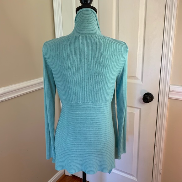 Belladini open cardigan, knitted/ fitted, turquoise color, size XL - Picture 7 of 8